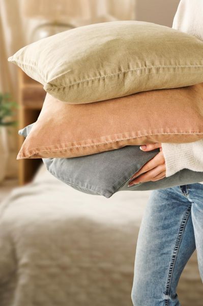 IB Laursen Pute i Lin Chalk Blue 50x50