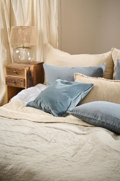 IB Laursen Pute i Lin Chalk Blue 50x50